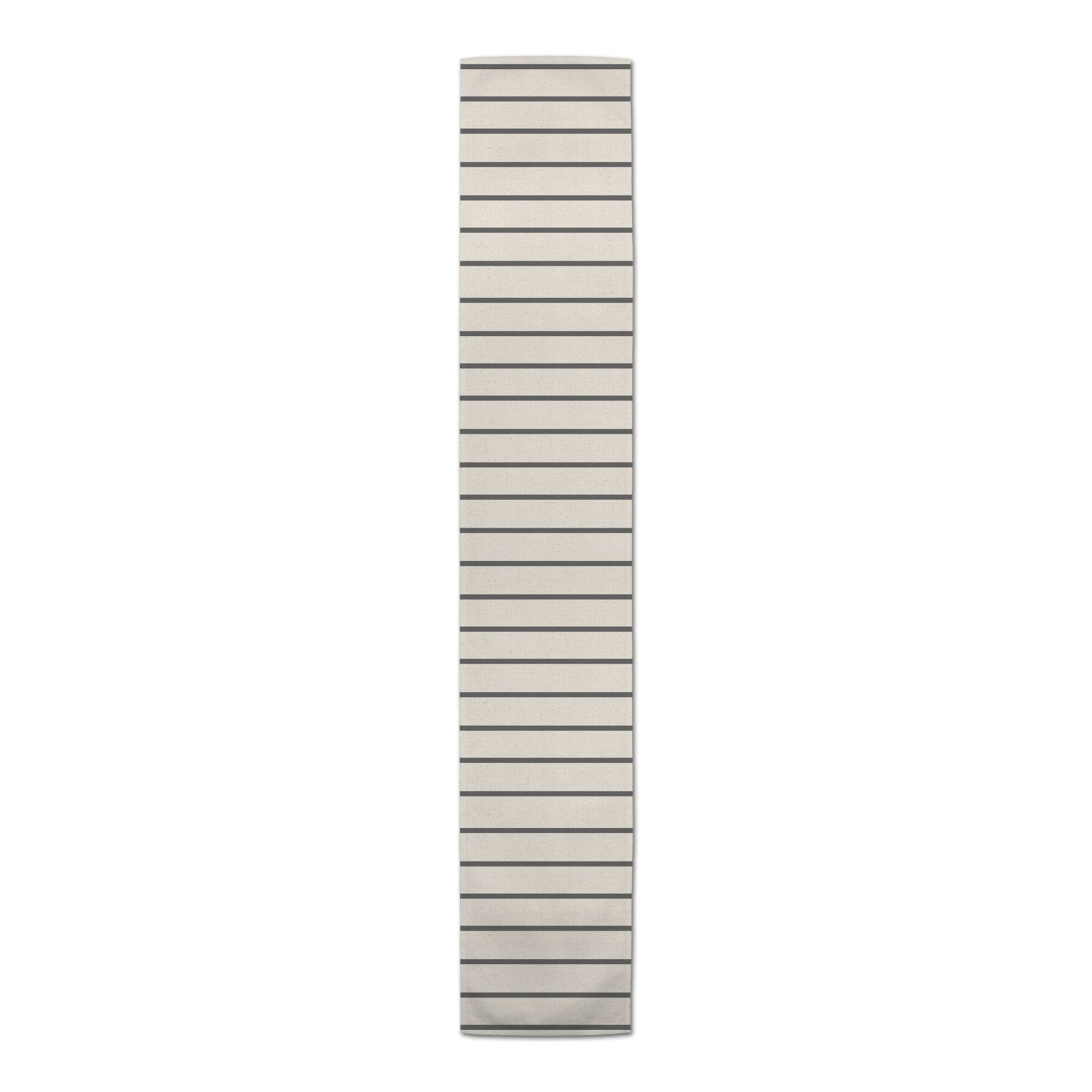 Thin Gray Stripes 1 16" x 72" Poly Twill Table Runner